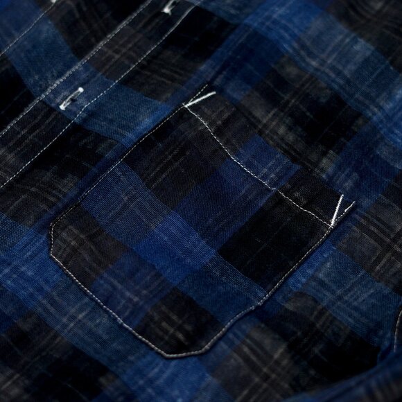 John Varvatos U.S.A. Reversible Plaid Cotton Shirt - Picture 5 of 14